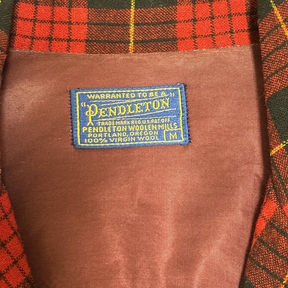 Vtg 50s Pendleton Plaid Sport Coat Wool Jacket Red Tartan Blazer Sz M Christmas - Picture 6 of 13